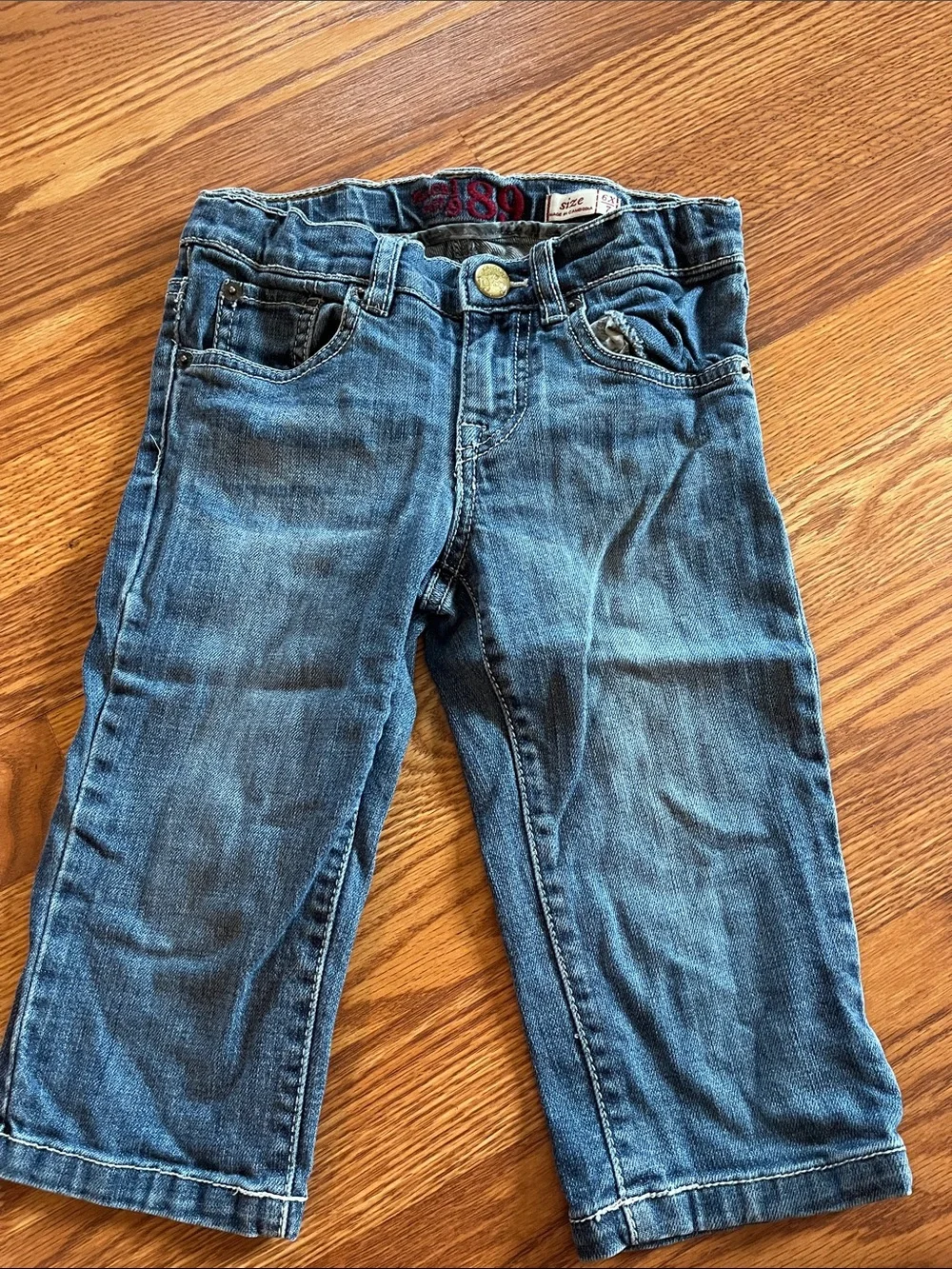 The Children's Place Girls Dark Blue Denim Jeans with Embroidered Heart